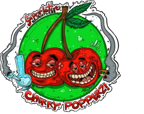 Label art for Cherry Popperz