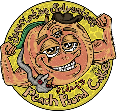 Label art for Peach Pound Cake